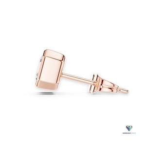 2.50 TCW Rose <b>Gold</b> Asscher Cut Lab Grown Diamond <b>Pendant</b> and Earring Set in 14K <b>Solid</b> <b>Gold</b>, Bezel Set Geometric Fine Jewelry Set - Product Image 2