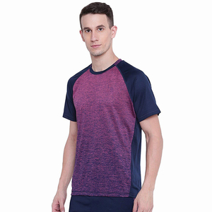 Men's <b>Raglan</b> Sleeve T-Shirt O-Neck Color Blocked Knitted Quick Dry Regular Fit Solid Purple Navy Short Sleeve Casual Sport <b>Top</b> - Product Image 5