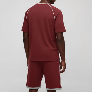 Solid Color Eco-Friendly Customized Track Suit Short Sleeve <b>T</b>-<b>Shirt</b> Shorts Matching Casual OEM Wholesale Bulk Order - Product Image 2