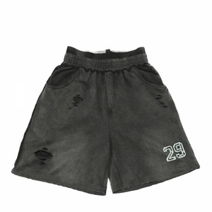 Pantalones Cortos Personalizados de Moda Urbana para Hombre, de Alta Calidad, 100% Algodón, Estilo Vintage, Lavado Ácido, con Estampado - Product Image 1