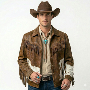Veste Western en Daim à Franges de Qualité Supérieure pour Homme, Manteau de Ranch Vintage en Cuir de Vachette à Poils, Vente en Gros Fabricant Fournisseur - Product Image 5