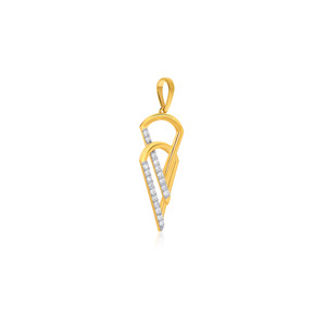 Pendentif élégant plaqué or avec design géométrique entrelacé et pavé de diamants de laboratoire pour bijoux de mode féminins - Product Image 2
