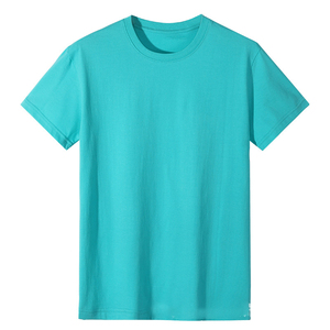 Bangladesh China Factory Price Custom Logo Embroidery OEM 180G Combed Pure Cotton Crew <b>Neck</b> Casual T Shirt - Product Image 4