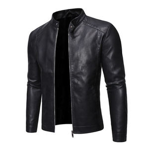 Chaquetas de cuero PU de excelente calidad, bajo MOQ, para hombre, de marca privada, estilo urbano, muy vendidas, las más populares y elegantes para el invierno. - Product Image 1
