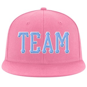Casquette Snapback Rose 6 Panneaux à Vente Chaude avec Logo d'Équipe Brodé Bleu sur le Panneau Avant, Unisexe, Décontractée, Ajustée, Style Baseball - Product Image 1