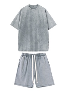 Ensemble de vêtements de sport pour homme, t-shirt et short en coton doux pour l'été - Product Image 1