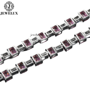 Luxury Iced Luxury Moissanite <b>Statement</b> <b>Necklace</b> 18K Gold Filled Emerald Cut Geometric Link Chain Women's Party Jewelry For Sale - Product Image 5