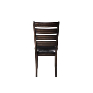 Juego de 2 sillas laterales Urbana de cuero sintético negro y acabado espresso para comedor - Product Image 6