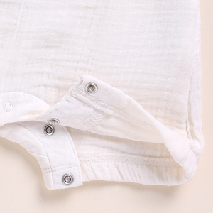 Premium Quality Organic <b>Muslin</b> Half Romper Pack of 2 Milk + Lavender Haze <b>Baby</b> Rompers - Product Image 3