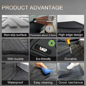 MKR Set di 3 Tappetini Auto Impermeabili e Antimacchia in TPE Nero per Jeep Wrangler JL 2018+ Modello 4 Porte Non Adatto per Jeep W+ - Product Image 6