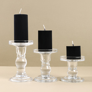 Bougie parfumée cylindrique noire au soja, style rétro français européen, bougie parfumée à la cire de soja, parfum de santal, parfum de freesia - Product Image 2