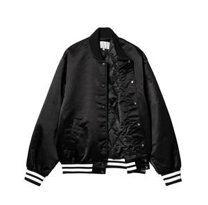 Logotipo personalizado estampado satén brillante liso sostenible hombres béisbol alta calidad Letterman satén Varsity chaquetas para hombres - Product Image 2