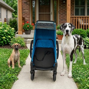 Poussette pour animaux de compagnie de grande taille KS-6200 OEM/ODM, pliable, avec cadre en alliage d'aluminium, pour animaux de compagnie de grande taille, roues pivotantes en EVA de 8 pouces - Product Image 2