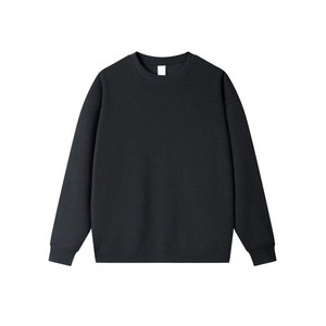 Sweat-shirt unisexe en tricot bleu clair à col rond, coupe ample décontractée, longueur normale, couleur unie - Product Image 3