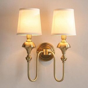 Lampe murale de décoration intérieure de luxe, en métal, avec abat-jour en tissu, télécommande, pour éclairage de chevet, couloir, maison, hôtel - Product Image 1