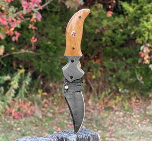 Wholesale Custom Camel <b>Bone</b> <b>Handle</b> Outdoor Blanks Edc Camping Survival Tactical Damascus Steel Folding Pocket <b>Knife</b> DD-FK-748 - Product Image 6