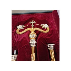 Crosse de Luxe en Laiton Faite à la Main pour Évêque, Bâton Religieux Cérémoniel Doré avec Motif Dragon Ornamenté, Fournitures d'Église - Product Image 4