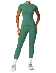 Ensemble de yoga et de sport pour femmes, soutien-gorge de sport sans couture avec leggings taille haute, tenue d'entraînement - Product Image 4