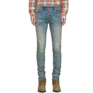 Men's Classic Light Blue <b>Color</b> Wash Ripped Denim Jeans Straight Fit 5 Pockets Style Designer Fashionable Man Jeans Pants - Product Image 6