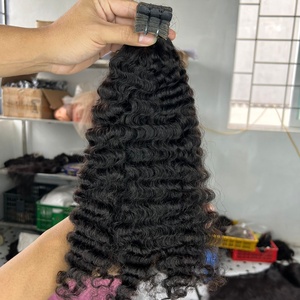 Extensiones de cabello humano rizado, mechones, cinta Ins y I Tip, para hacer pelucas - Product Image 4