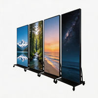 Écran publicitaire numérique autonome sur roulettes avec affichage LED mobile intérieur personnalisé pour les entreprises, les magasins et les centres commerciaux