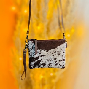 Nouveauté 2026 : Sac de soirée bandoulière en cuir véritable 100% style occidental, pochette bandoulière imprimée animal, sacs bandoulière en fourrure de cheveux façonnés à la main - Product Image 1