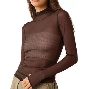 Camisetas de malla para mujer, transpirables, sexys, de la mejor calidad a precio razonable, camisetas de malla tipo red para mujer, transpirables - Product Image 1