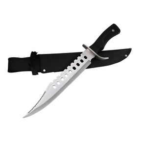Cuchillo de Caza Personalizado de Acero Inoxidable con Mango de Madera de Olivo, Hoja Fija de Espiga Completa, Borde Dentado, Alta Durabilidad, Supervivencia al Aire Libre - Product Image 1