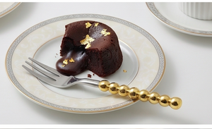 Ensemble de couverts en acier inoxydable multi-usages avec poignées en perles dorées pour la restauration, le service, les desserts, les mariages, la cuisine et les restaurants - Product Image 6