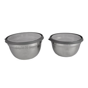 Tazón GERMEN con Tapa Blanca, Juego de Tazones para Mezclar de Grado Alimenticio, Tazón Redondo para Ensalada con Tapa, Conserva la Frescura, Apto para Microondas - Product Image 2