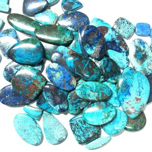 Cabujón de piedras preciosas sueltas de Shattuckita Natural, colores de pavo real azul y verde, tamaños multiforma, 20mm, 9mm, 14mm, joyería de calidad AAAAA - Product Image 3