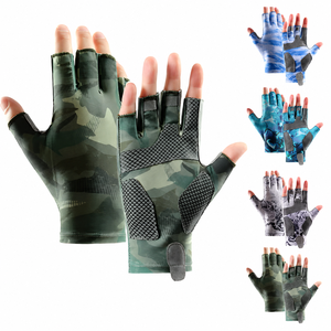 Customized Ice Silk Fishing Gloves UV Protection Thickened Palm Non-slip Design for Outdoor Cycling Unisex Spandex Material All - Product Image 1