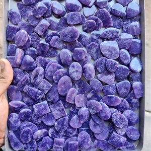 Natural Lepidolite Purple Cabochon Gemstone Light GTC Certified 30-60mm 5-15g Polished for Jewelry Making Ring Pendant Loose - Product Image 5