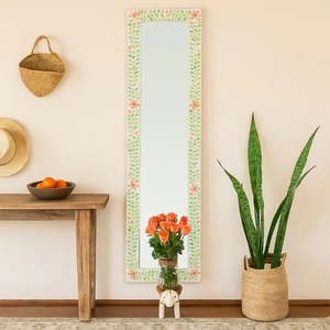 Sophisticated Wooden Decorative Mirror Minimal <b>Arch</b> Inspired <b>Frame</b> Luxury Wall Decor for Elegant Interiors - Product Image 3