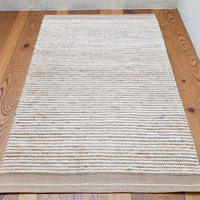 Tapis artisanal en laine et jute, abstrait, moderne, écologique, adapté aux animaux domestiques, rustique, style ferme, antidérapant, antibactérien, couleurs personnalisables, à poils ras