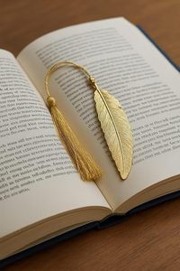 Premium Elegant Gold Feather Metal <b>Bookmark</b> Luxury Craft <b>Bookmark</b> for Books Journals Planners Students Readers Gift - Product Image 3