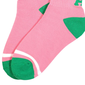 AKA Pink Green Crew <b>Socks</b> Embroidered Athletic Knitted <b>Socks</b> Women Casual Comfortable Everyday Wear - Product Image 3