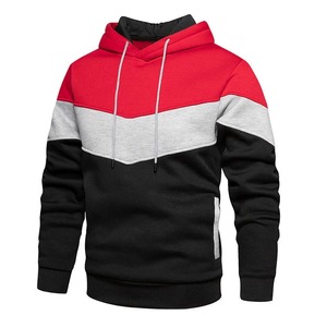 Sudadera con capucha de media cremallera para hombre, de moda de invierno, con empalmes, manga larga, informal, color liso, 100% algodón, impermeable y transpirable. - Product Image 6