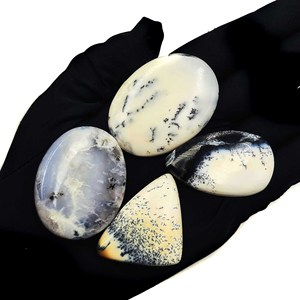 Lote de gemas sueltas de ópalo dendrítico natural en forma de cabujón, 21-54 mm, ópalo dendrítico para la fabricación de joyería artesanal. - Product Image 5