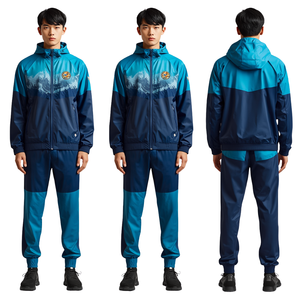 Survêtement coupe-vent en nylon Ocean Pulse pour homme, avec impression graphique intense et broderie, idéal pour les activités de plein air - Product Image 1