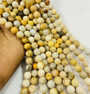 Chaîne de perles rondes en pierre de corail de qualité supérieure, 15,5 pouces, perles rondes en pierre - Product Image 2