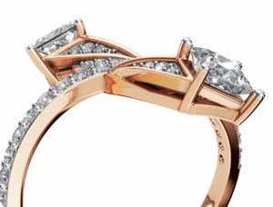 Anillo de Diamantes de Lujo en Oro de 9kt, 14kt y 18kt, Selección de Oro Amarillo, Rosa y Blanco, Banda de Diamantes Genuinos, Joyería Fina en Oro - Product Image 3