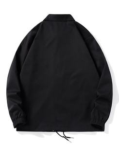 Blouson de motard noir oversize avec col marin et logo brodé sur le devant pour adultes unisexe, à porter toute l'année - Product Image 2