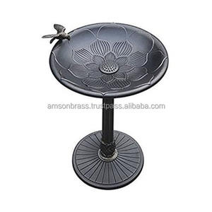 Bain d'oiseau en cuivre pur en métal avec support à trois pattes en fer métallique Bol d'oiseau martelé de haute qualité avec support - Product Image 6