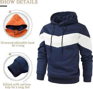 Custom Heavyweight Pullover Hoodie For Men Oversized Loose Cotton Fleece Drop Shoulder Panel Long Sleeve For Autumn Season - Product Image 4