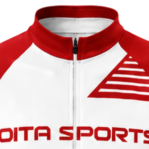 Maillot de cyclisme personnalisé rouge et blanc à manches courtes avec fermeture éclair, respirant, pour équipes de course, vêtements de sport pour cyclistes - Product Image 6