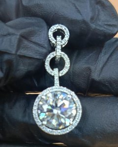 จี้เพชรเพาะเลี้ยงในห้องปฏิบัติการที่ได้รับการรับรองจาก IGI จี้เงินแท้ 925 จี้เดี่ยว จี้รูปทรงหยดน้ำสามเม็ด เครื่องประดับสำหรับใช้ในชีวิตประจำวัน - Product Image 1