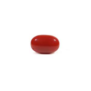 Natural Japanese Red Coral Cabochon 2.75 Carat Loose Gemstone for Fine Jewelry - Product Image 1