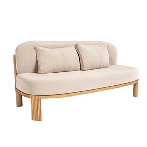 Elegante Sofá Lounge de 2 Plazas en Madera de Mango para Oficina, Recepción, Sala de Estar, Vestíbulo y Decoración de Interiores Contemporánea - Product Image 1