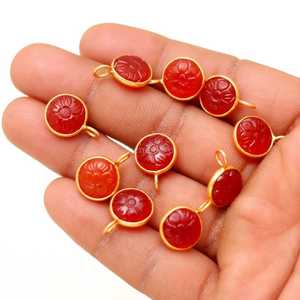 Natural Carnelian Flower Pendant 925 Sterling <b>Silver</b> Gemstone Jewelry Hand Carved Carnelian <b>Charm</b> Natural Stone Pendant Jewelry - Product Image 5